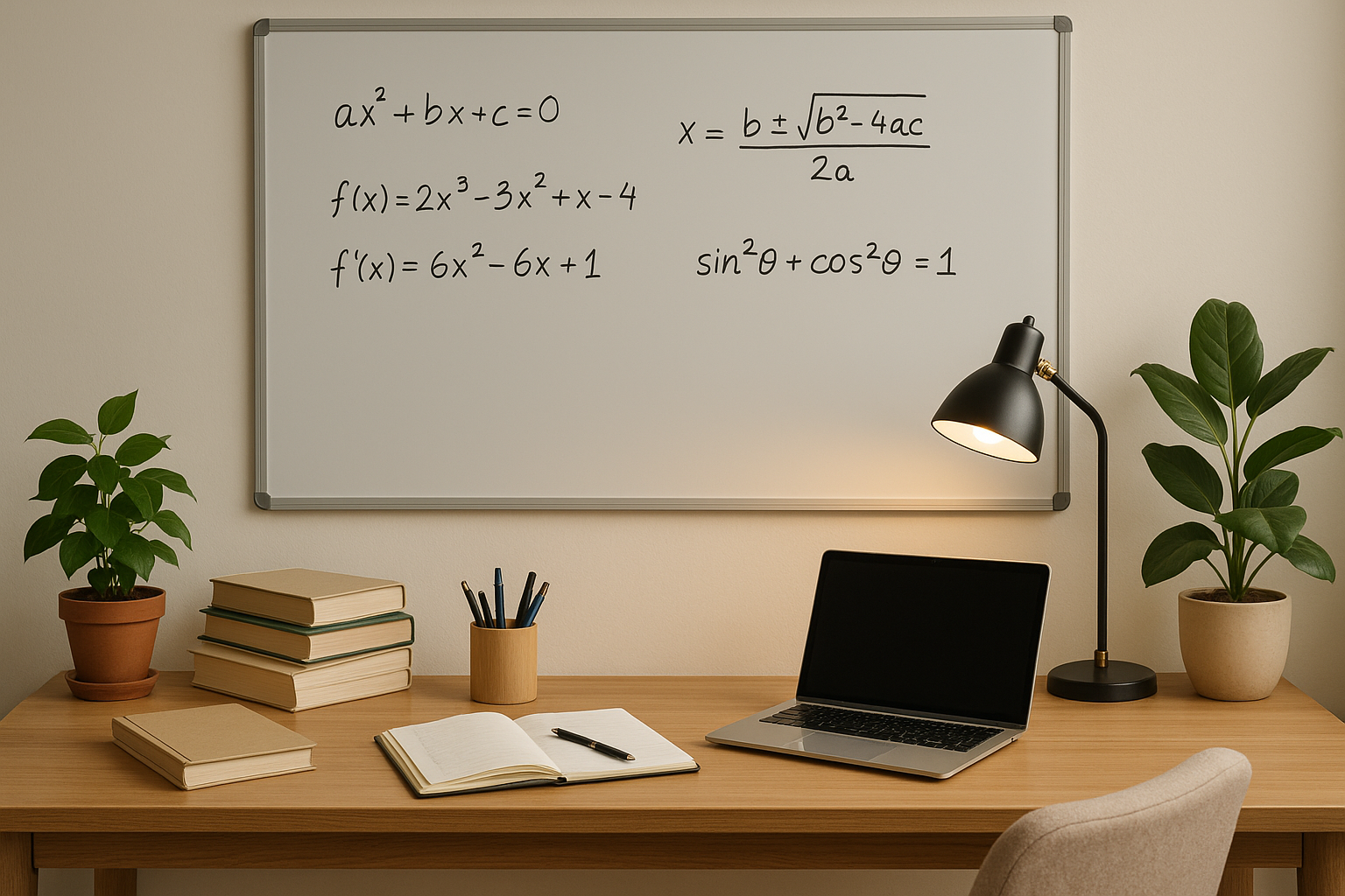 study space with a whiteboard in the background